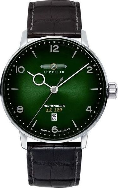Zegarek Zeppelin męski LZ129 Hindenburg 8048-4 Quartz zielony. Zielone zegarki męskie Zeppelin, bez wzorów. Za 990.49 zł.