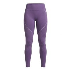 LEGGINSY VANISH BEZ SZWÓW FIOLETOWE DAMSKIE. Fioletowe legginsy damskie Under Armour, bez wzorów, z dzianiny. Za 308.20 zł.