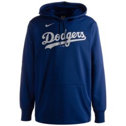 Bluza z kapturem Nike Los Angeles Dodgers. Białe bluzy męskie Nike, bez wzorów, sportowe, bez ramiączek, z kapturem. Za 335.99 zł.