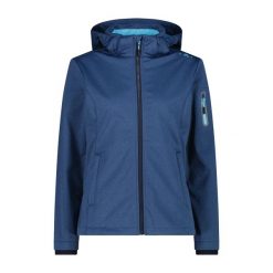 Damska kurtka turystyczna z kapturem CMP. Niebieskie kurtki sportowe damskie CMP, bez wzorów, bez ramiączek, z kapturem, trekkingowe. Za 382.50 zł.