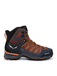 Salewa Trekkingi Ms Mnt Trainer Lite Mid Gtx GORE-TEX 61359-0927 Brązowy. Brązowe botki męskie Salewa, bez wzorów, z gore-texu, bez obcasa, bez zapięcia. Za 899.99 zł.