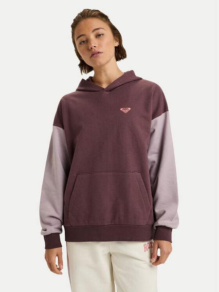 Roxy Bluza Essential Energy ERJFT05009 Bordowy Regular Fit. Czerwone bluzy damskie Roxy, s, bez wzorów, z bawełny, bez ramiączek, bez kaptura. Za 159.99 zł.