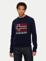 Napapijri Sweter D-Silvretta NP0A4IK4 Granatowy Regular Fit. Niebieskie swetry męskie Napapijri, m, bez wzorów, z wełny, bez kołnierzyka, bez ramiączek. Za 389.99 zł.