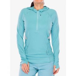 Bluza z kapturem damska Black Diamond Alpenglow Pro Hoody. Niebieskie bluzy damskie Black Diamond, bez wzorów, sportowe, bez ramiączek, z kapturem. Za 461.99 zł.