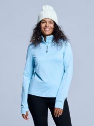 Bluza narciarska - Damskie - Arctic 2.0 - Ice Blue. Niebieskie bluzy damskie POEDERBAAS, na zimę, m, bez wzorów, z elastanu, bez ramiączek, bez kaptura. Za 177.72 zł.