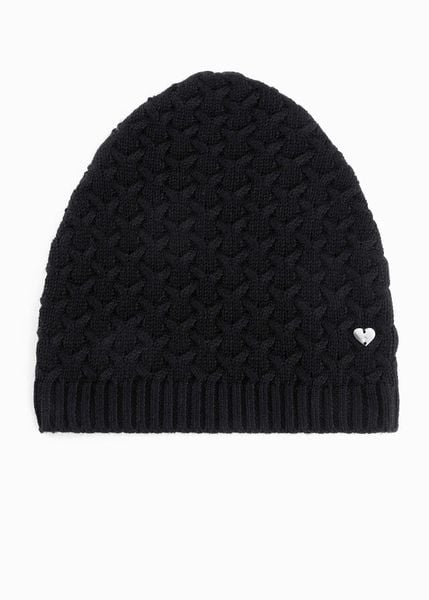 Czapka z domieszką kaszmiru. Czarne czapki damskie bonprix, z aplikacjami, z kaszmiru, eleganckie. Za 62.99 zł.