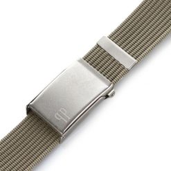 Pasek parciany PAOLO PERUZZI PW-19-115 khaki. Brązowe paski męskie Paolo Peruzzi, z materiału. Za 34.99 zł.
