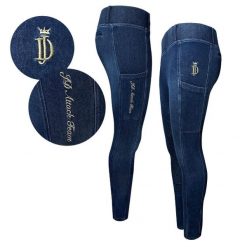 Legginsy jeździeckie damskie JD ATTACK Denim Flex. Niebieskie legginsy damskie JD ATTACK, bez wzorów, z denimu. Za 299.00 zł.