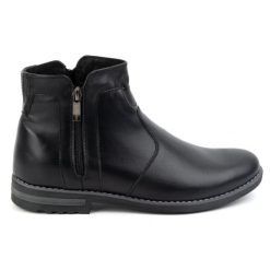 KOMODO Buty męskie skórzane zimowe sztyblety ocieplane 887K czarne. Czarne botki męskie na zimę, bez wzorów, ze skóry, eleganckie, bez obcasa, bez zapięcia. Za 438.49 zł.