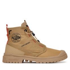 Trapery Palladium. Brązowe trapery damskie Palladium, bez zapięcia. Za 289.99 zł.