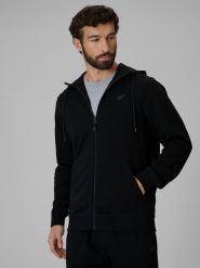 4F Bluza dresowa regular z kapturem męska - czarna XXL. Czarne bluzy męskie 4F, m, bez wzorów, z bawełny, z kapturem. Za 169.99 zł.