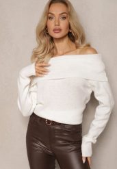 Jasnobeżowy Sweter z Dekoltem Opuszczonym na Ramiona Parila. Brązowe swetry nierozpinane damskie Renee, m, bez wzorów, casualowe, bez kołnierzyka, bez ramiączek. Za 99.99 zł.