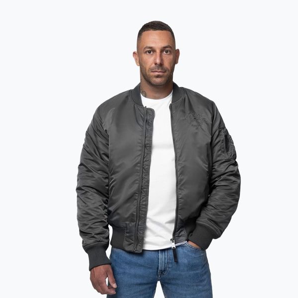 Kurtka męska Pitbull Hacket Washed Bomber. Szare kurtki sportowe męskie PITBULL, m, bez wzorów, z materiału, bez kaptura, na fitness i siłownię. Za 349.99 zł.