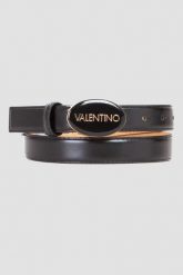 VALENTINO Czarny pasek Block Plaque Buckle Belt. Czarne paski damskie Valentino by Mario Valentino, bez wzorów. W wyprzedaży za 198.99 zł.
