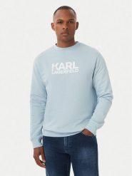 KARL LAGERFELD Bluza 705780 561917 Niebieski jasny Regular Fit. Niebieskie bluzy męskie KARL LAGERFELD, m, bez wzorów, z bawełny, bez ramiączek, bez kaptura. Za 439.99 zł.