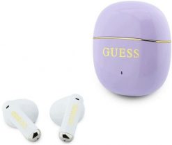 Słuchawki Guess TWS Glossy Gold Line Classic fioletowy. Fioletowe słuchawki bezprzewodowe Guess. Za 106.49 zł.