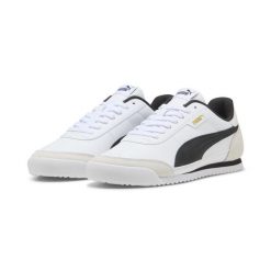 Sneakersy unisex PUMA Turino II OG PUMA White Black Vapor Gray Gold. Białe obuwie sportowe damskie Puma, bez wzorów, bez zapięcia, do piłki nożnej. Za 269.00 zł.