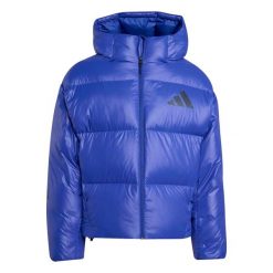 Kurtka puchowa adidas Z.N.E. Climawarm. Niebieskie kurtki sportowe męskie Adidas, l, bez wzorów, z materiału, bez kaptura, ClimaWarm (Adidas). Za 651.85 zł.