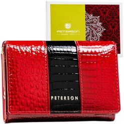 Portfel damski Peterson PTN PH30-3-RS czerwony. Czerwone portfele damskie Peterson, ze skóry. Za 99.00 zł.