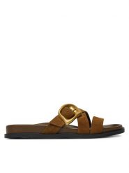 Gino Rossi Klapki MOIRA-E252765LM Khaki. Brązowe klapki damskie Gino Rossi, bez wzorów, ze skóry, bez obcasa, bez zapięcia. Za 199.99 zł.