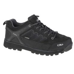 Buty trekkingowe męskie, CMP Moon Low. Czarne buty zimowe męskie CMP, bez wzorów, z gumy, bez obcasa, bez zapięcia. Za 449.99 zł.