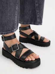 G-Star Raw Sandały CEO-WI16-AVA-03 Czarny. Czarne sandały damskie G-Star, bez wzorów, ze skóry, bez obcasa, na płaskiej podeszwie, bez zapięcia. Za 187.99 zł.
