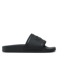 Klapki N°21. Czarne klapki damskie bez wzorów, bez obcasa, bez zapięcia. Za 499.99 zł.
