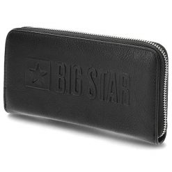 Czarny Modny Portfel Damski Big Star. Czarne portfele damskie Big Star Accessories, ze skóry ekologicznej. Za 129.00 zł.