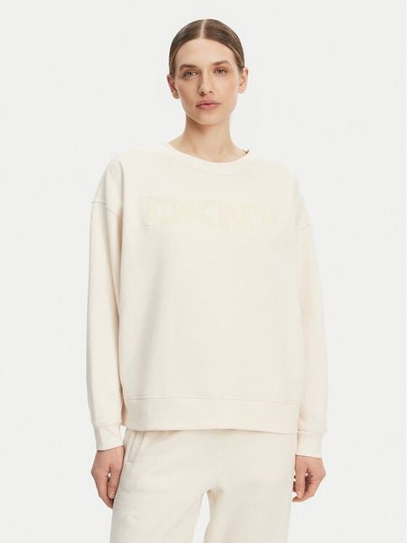 DKNY Sport Bluza DP5T1140 Écru Regular Fit. Bluzy damskie DKNY Sport, l, bez wzorów, z bawełny, sportowe, bez ramiączek, bez kaptura. Za 229.99 zł.