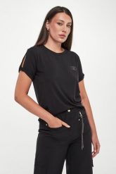T-shirt damski bambusowy LIU JO. T-shirty damskie Liu Jo, s, bez wzorów, bez kołnierzyka, bez ramiączek. Za 299.00 zł.