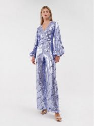 ROTATE Kombinezon Sequins Jumpsuit 1114532846 Fioletowy Regular Fit. Fioletowe sukienki damskie ROTATE, bez wzorów, z syntetyku, bez kołnierzyka, bez ramiączek. Za 1,979.00 zł.