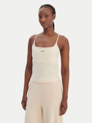 Guess Top V6GP18 K3470 Écru Regular Fit. Topy damskie Guess, xl, z aplikacjami, z syntetyku, bez kołnierzyka, bez ramiączek. Za 159.99 zł.