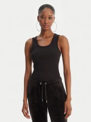Juicy Couture Top Thin Strap JCWLV126308 Czarny Slim Fit. Czarne topy damskie Juicy Couture, s, bez wzorów, z bawełny, bez kołnierzyka, bez ramiączek. Za 179.99 zł.