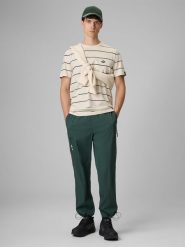 4F Spodnie casual joggery męskie - zielone XL. Zielone spodnie materiałowe męskie 4F, bez wzorów, z tkaniny. Za 249.99 zł.