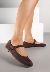 Brązowe Balerinki Vices z Paskiem i Skórzaną Wkładką Nalirise. Brązowe balerinki damskie Born2be, bez wzorów, z jeansu, eleganckie, bez obcasa, bez zapięcia. Za 54.99 zł.