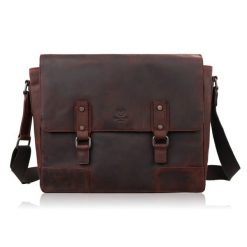 Torba skórzana męska na ramię na laptopa brązowa vintage Paolo Peruzzi SL-09-BR. Brązowe torby na laptopa damskie bez wzorów, z materiału. Za 329.00 zł.