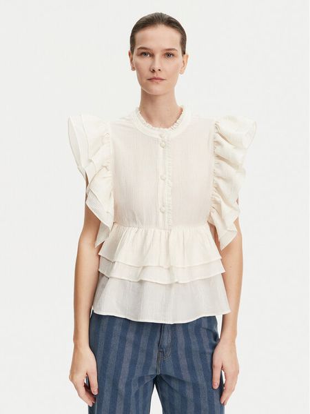 Munthe Bluzka Fulton 251104325132 Écru Regular Fit. Bluzki damskie Munthe, bez wzorów, z lyocellu, bez kołnierzyka, bez ramiączek. Za 539.99 zł.