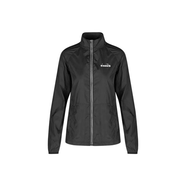 Kurtka damska DIADORA L. PACKABLE WIND JACKET. Czarne kurtki sportowe damskie Diadora, l, bez wzorów, z poliamidu, bez ramiączek, bez kaptura, do biegania. Za 99.99 zł.