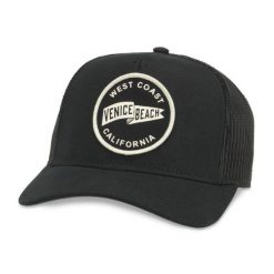 Czapka z daszkiem American Needle Valin Venice Beach Trucker - SMU679A-VENB. Czarne czapki damskie American Needle, bez wzorów, sportowe. Za 79.00 zł.