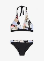 Bikini z dekoltem halter (2 części). Czerwone bikini bonprix, bez wzorów. Za 97.99 zł.