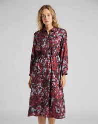 LEE LONG WORKER DRESS DAMSKA SUKIENKA RED OCHRE L50GGYOE 112111321. Brązowe sukienki damskie Lee, l, bez wzorów, bez kołnierzyka, bez ramiączek. Za 179.99 zł.