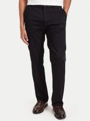 Calvin Klein Chinosy LV04LH600G Czarny Straight Fit. Czarne eleganckie spodnie męskie Calvin Klein, bez wzorów, z bawełny. Za 409.99 zł.