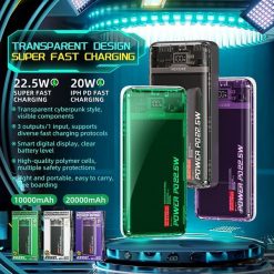 Powerbank Wekome WEKOME WP-351 Vanguard Series - Power bank 20000 mAh PD 20W + QC 22.5W (Zielony / Przezroczysty). Zielone powerbanki Wekome. Za 118.89 zł.