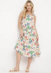 Jasnobeżowa Sukienka Mennotia. Brązowe sukienki damskie Born2be, na co dzień, l, bez wzorów, eleganckie, bez kołnierzyka, bez ramiączek, midi, proste. Za 84.99 zł.