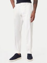 BOSS Spodnie materiałowe C-Genius 50555035 Biały Regular Fit. Białe spodnie materiałowe męskie Boss, bez wzorów, z bawełny. Za 699.99 zł.