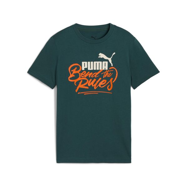 Młodzieżowa koszulka MID90s III z grafiką PUMA. Zielona bluzki damskie Puma, m, bez wzorów, młodzieżowe, bez kołnierzyka, bez ramiączek. W wyprzedaży za 69.00 zł.