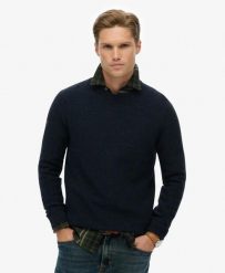 Superdry Lekki sweter teksturowany z bawełny – Relaxed fit. Niebieskie swetry męskie Superdry, m, z aplikacjami, z bawełny, klasyczne, bez kołnierzyka, bez ramiączek. Za 344.20 zł.