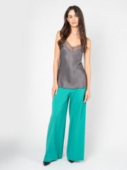 Patrizia Pepe Top | 8C0545/A100 | Kobieta | Szary. Szare topy damskie Patrizia Pepe, bez wzorów, z koronki, bez kołnierzyka, bez ramiączek. W wyprzedaży za 279.00 zł.
