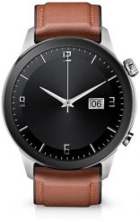 Smartwatch Niceboy Niceboy Watch GTR 2 FrozenSilver Srebrna Koperta Brązowy Pasek AMOLED IP67. Brązowe zegarki smartwatch Niceboy, bez wzorów. Za 429.82 zł.
