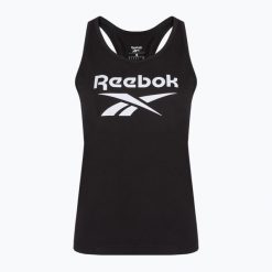 Koszulka damska Reebok Identity Big Logo Tank. Czarne bluzki damskie Reebok, bez wzorów, bez kołnierzyka, bez ramiączek. Za 89.99 zł.